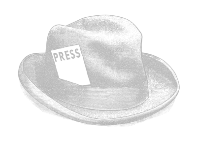 Engraving of press hat